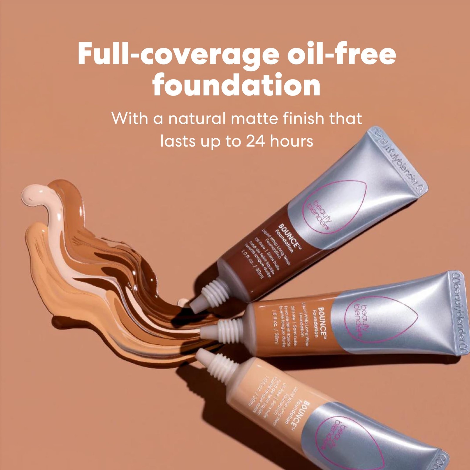 Full Coverage Liquid Foundation – Natural Matte, Oil-Free, 24HR Wear, Deep Neutr