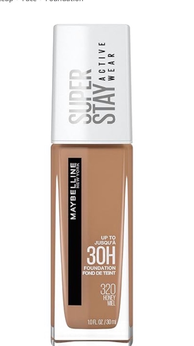 Maybelline super stay activewear 30 hour foundation 320 honey