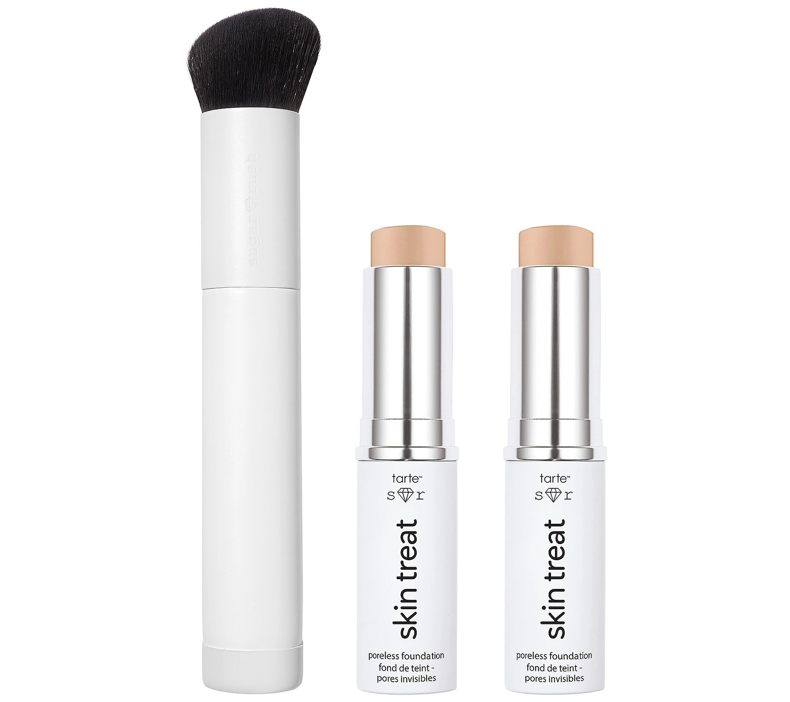 tarte Set – 1 Buffing Brush + 2 Skin Treat Poreless Sticks Foundation Mahogany N