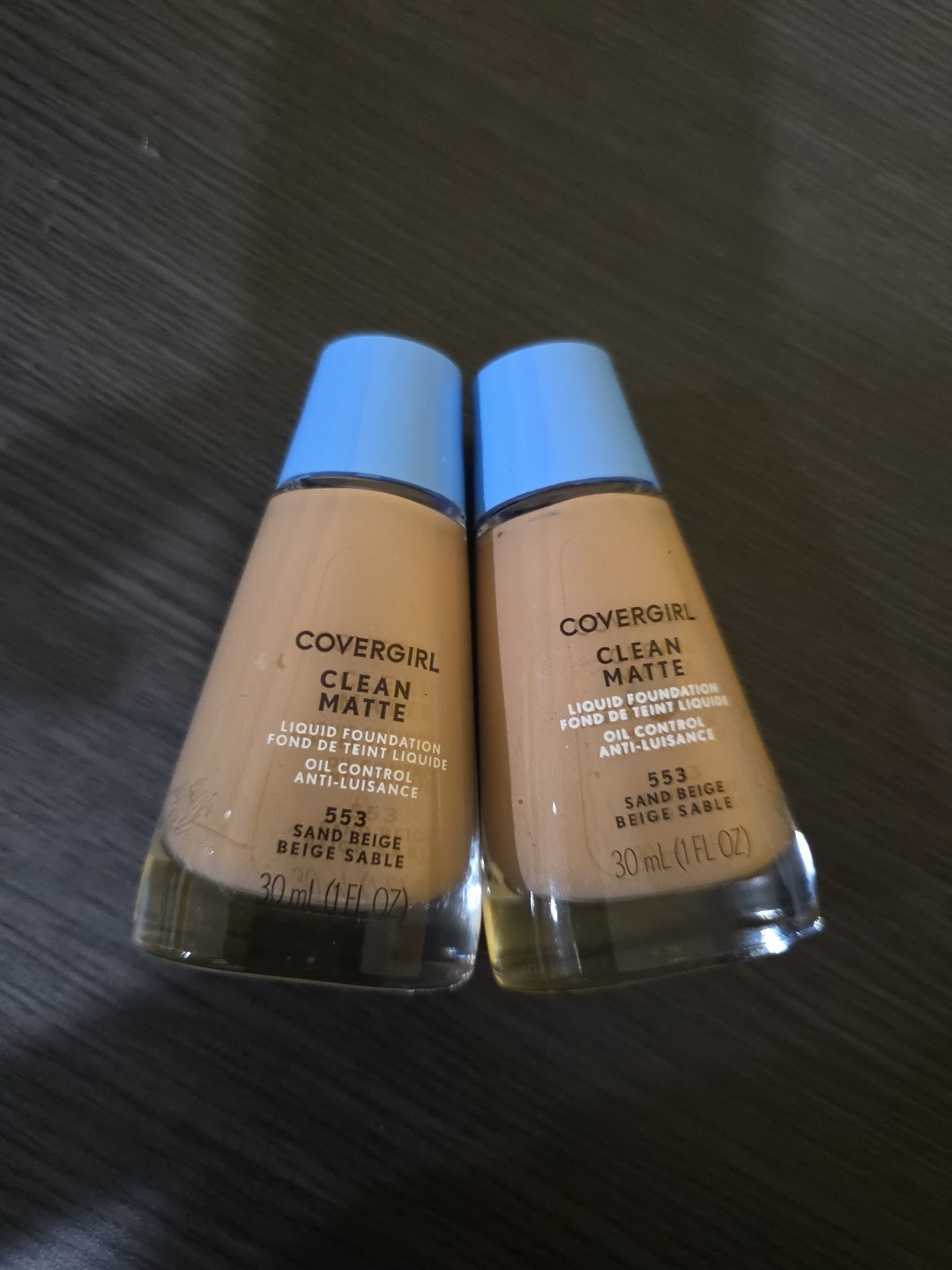 2x New CoverGirl Clean Matte Liquid Foundation 553 SAND BEIGE, 1 oz, Oil Control