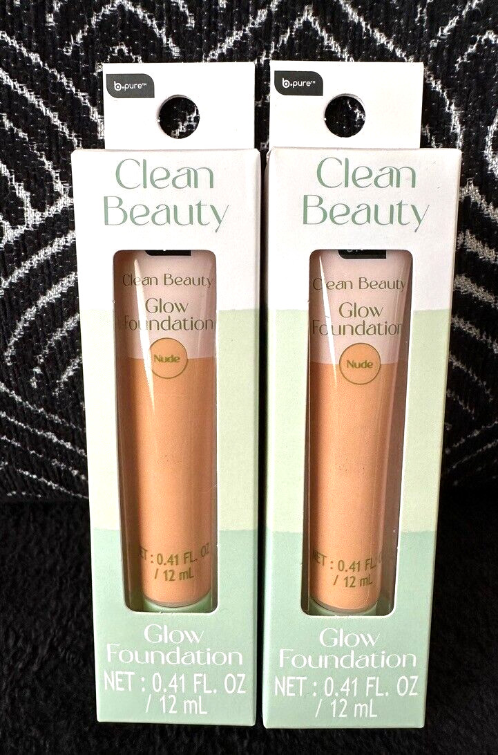 2pk B PURE NUDE CLEAN BEAUTY GLOW MEDIUM NIACINAMIDE ALOE FOUNDATION CONCEALER