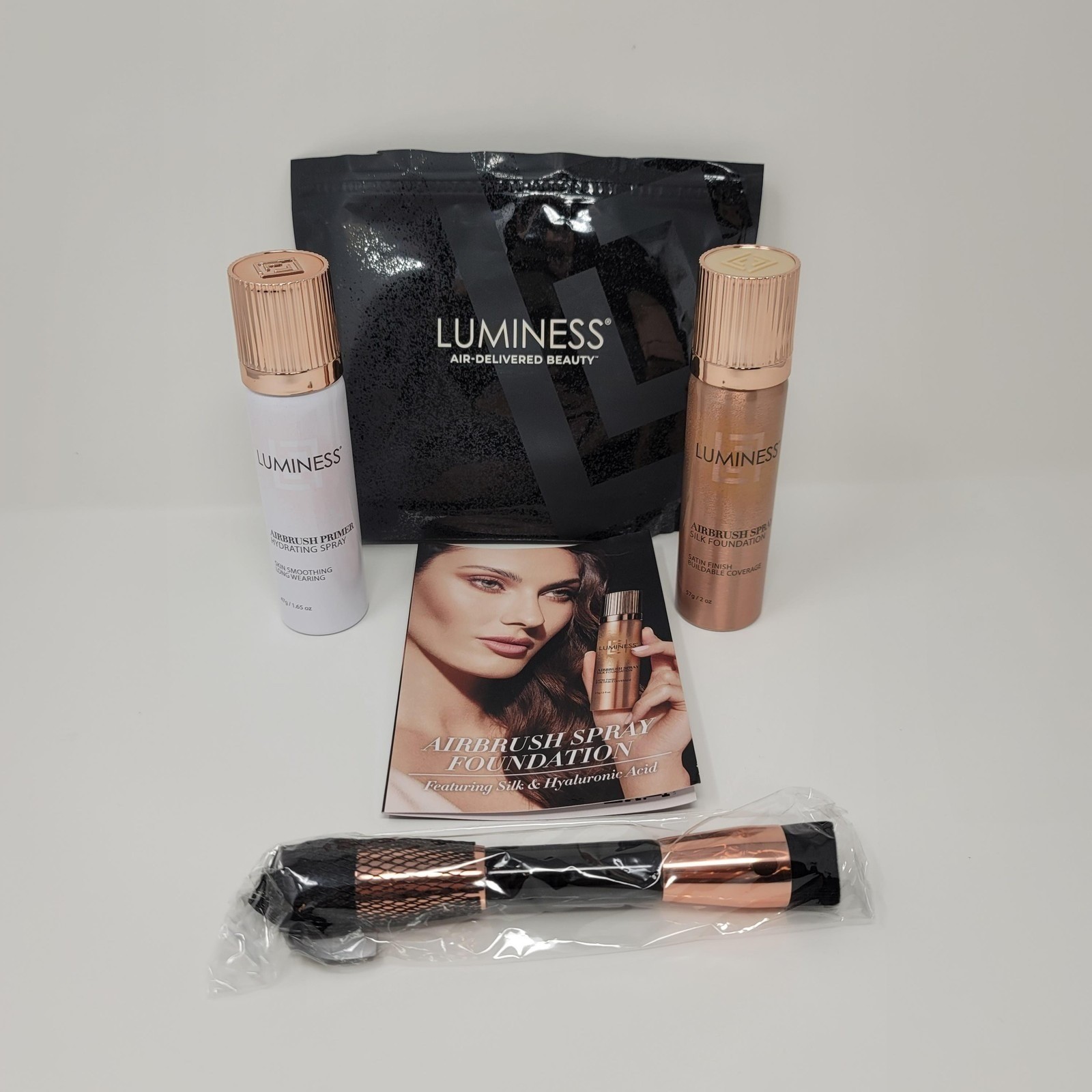 Luminess Airbrush Spray Silk Foundation Primer Brush Starter Kit Light Fair 010
