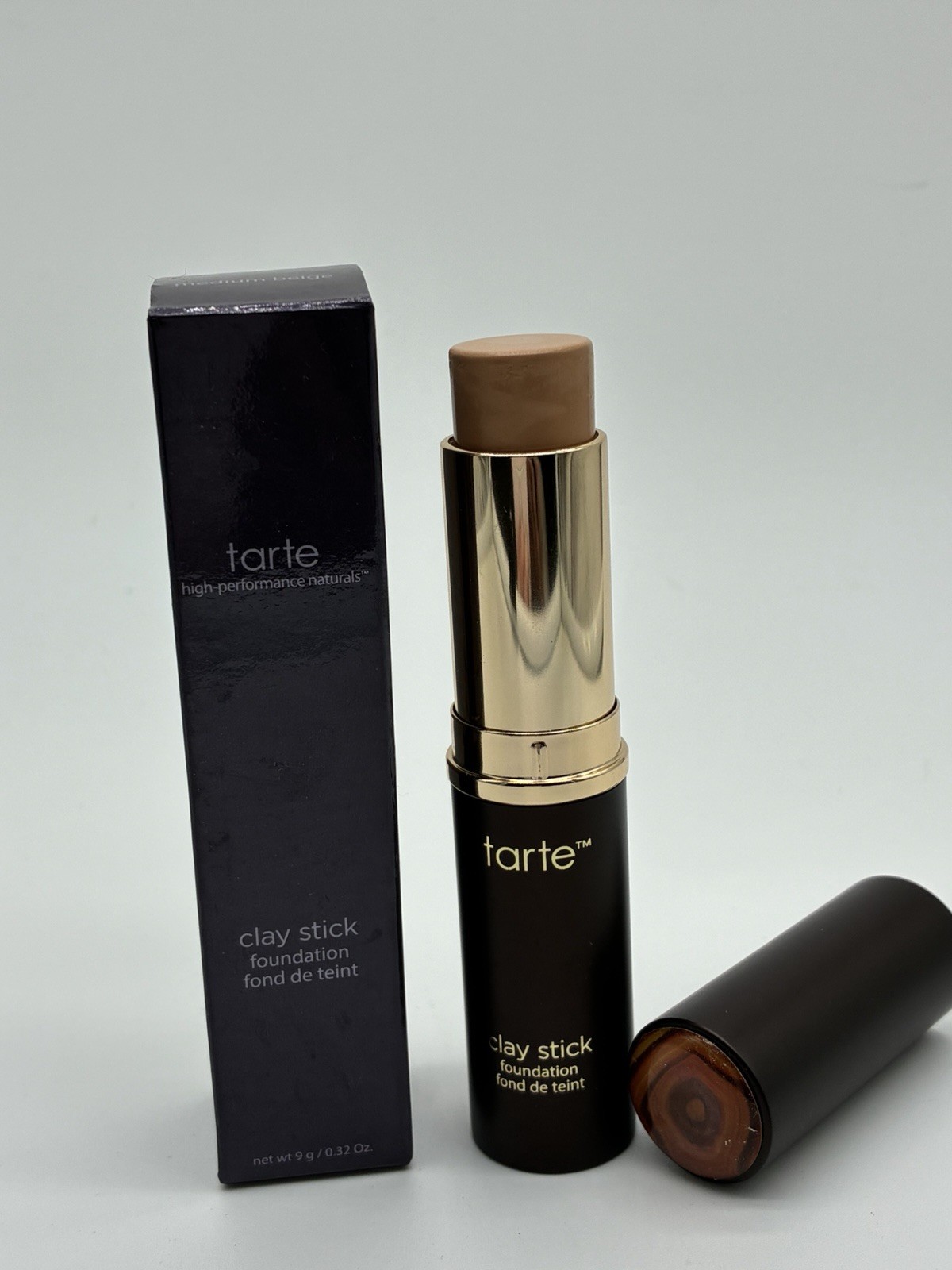TARTE HIGH PERFORMANCE NATURALS Clay Stick Foundation .32 oz MEDIUM BEIGE NIB
