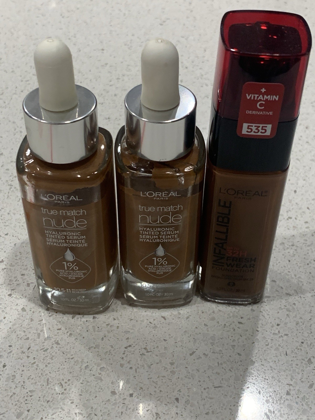 L’Oreal True Match Nude & Infallible Foundation Lot of 3 Makeup Bundle