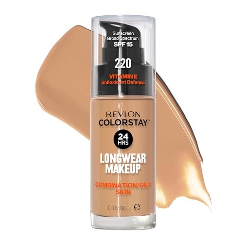 Revlon Liquid Foundation, for Combination & Oily Skin 220 Natural Beige, 1 Fl Oz