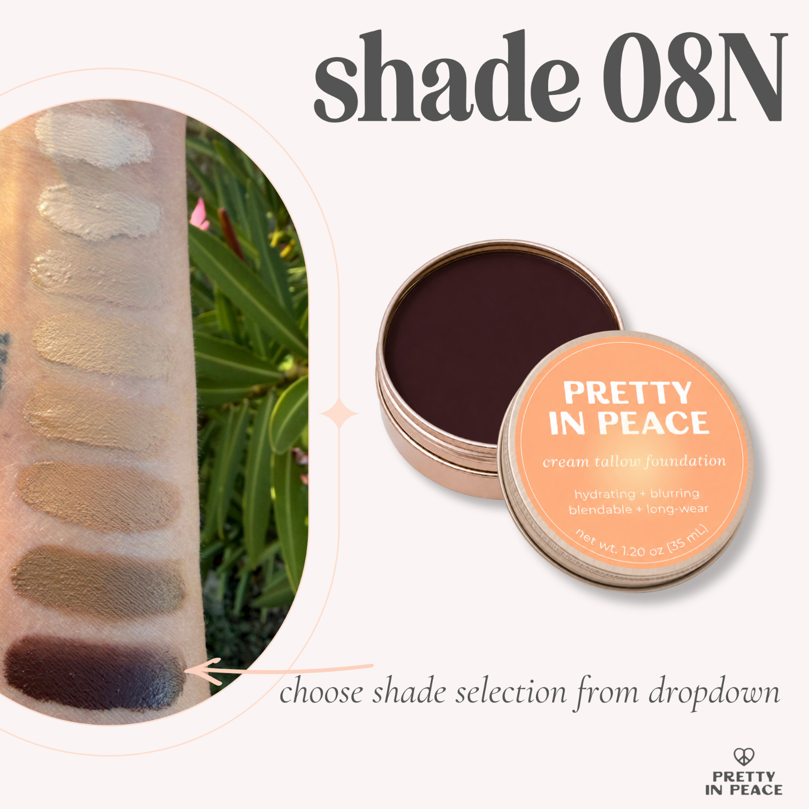 Tallow Cream Foundation Medium to Full Coverage 1.20 oz