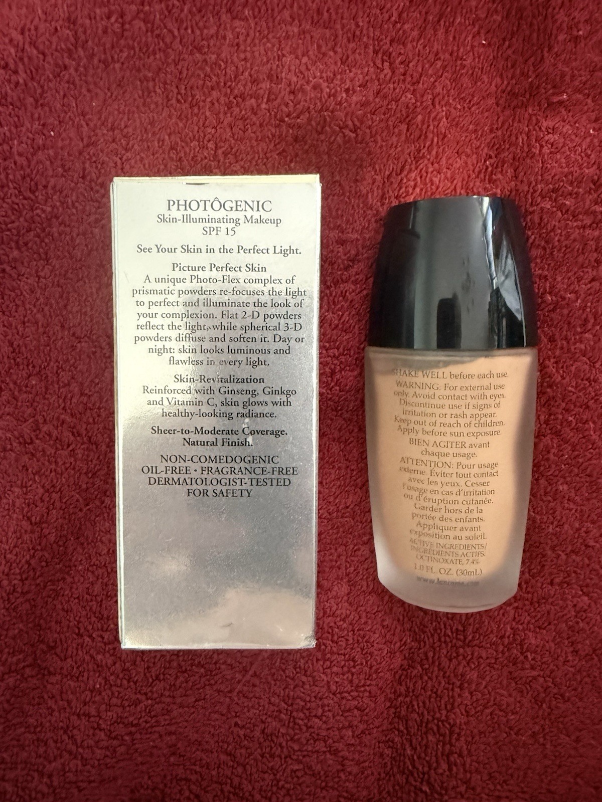 New NIB Lancôme Photogenic Skin-Illuminating Makeup SPF 15 1 Fl. Oz, 30ml