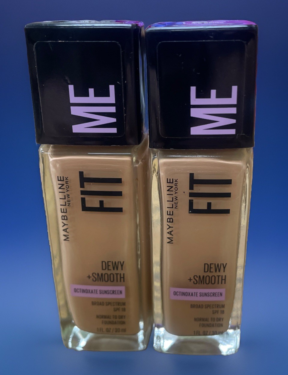 Maybelline Fit Me! Dewy+Smooth Foundation #125 Nude Beige Lot Of 2 Bottles