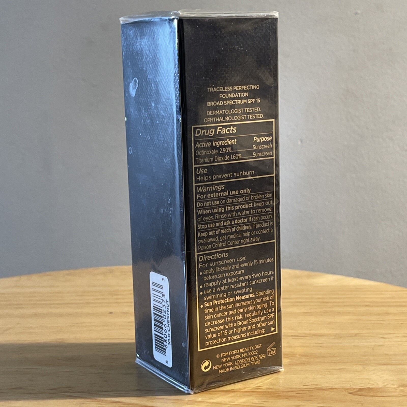 Tom Ford Traceless Perfecting Foundation SPF 15 1oz/30ml 10.0 Chestnut NIB Seal