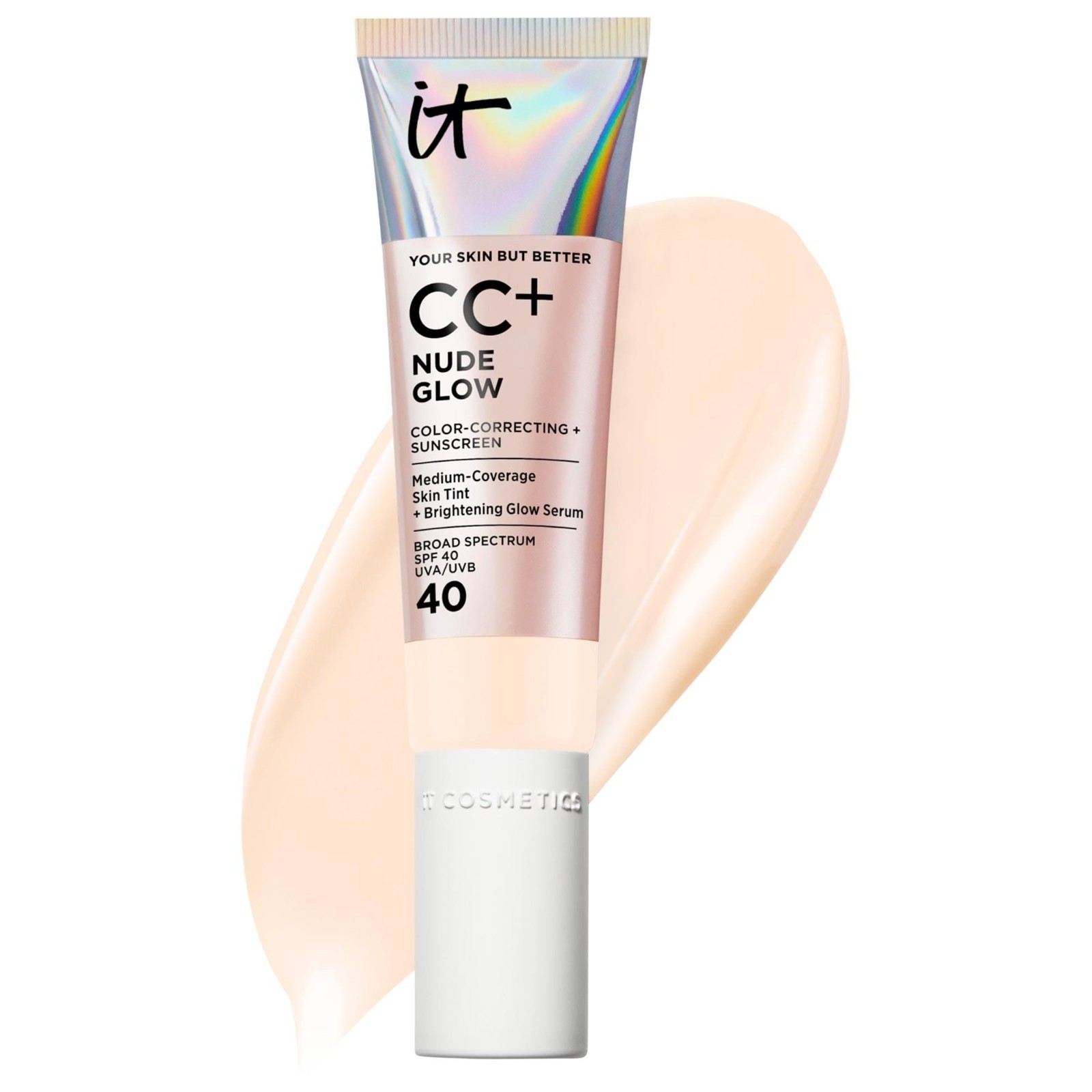 IT Cosmetics CC+ Nude Glow Lightweight Foundation + Glow Serum with SPF 40 and N