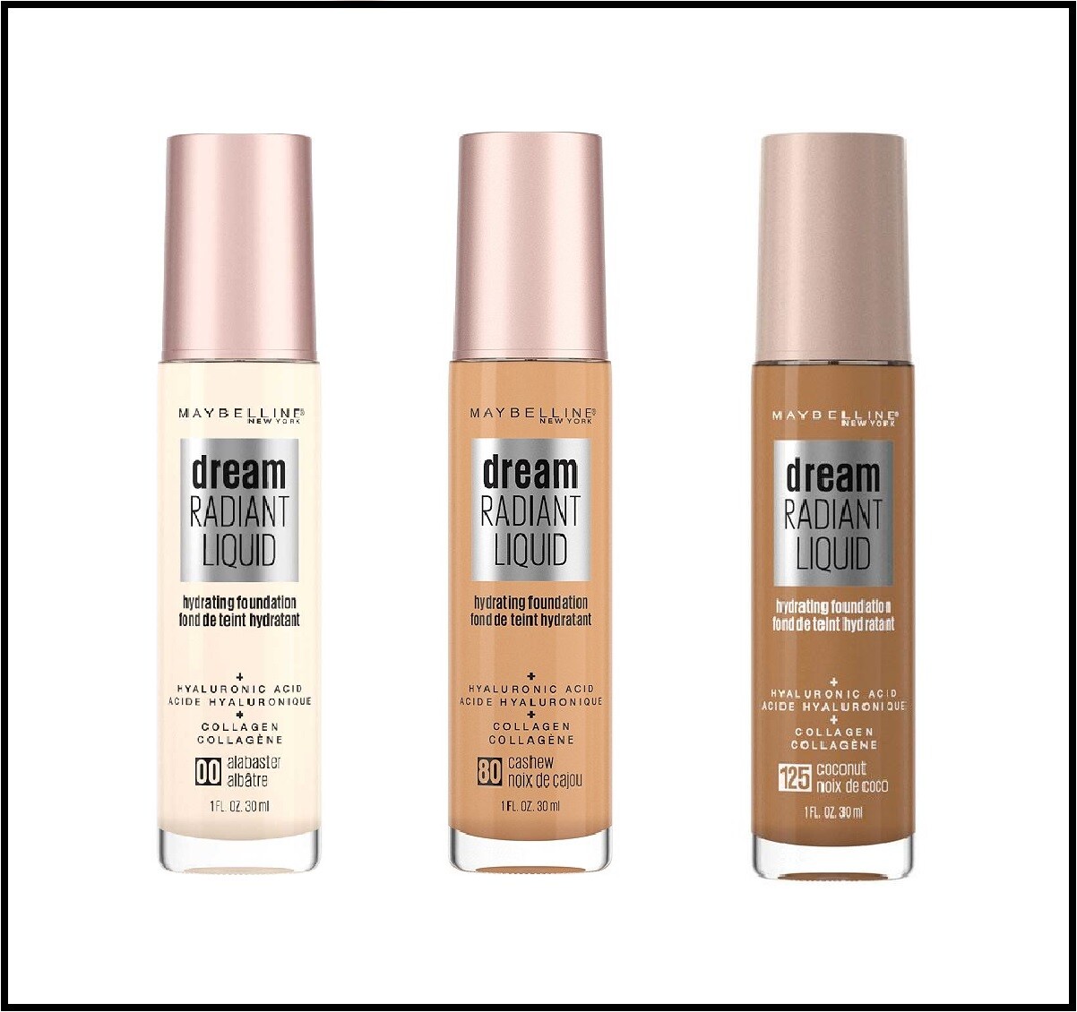 Maybelline Dream Radiant Liquid Foundation 1oz U PICK Hyaluronic Acid + Collagen