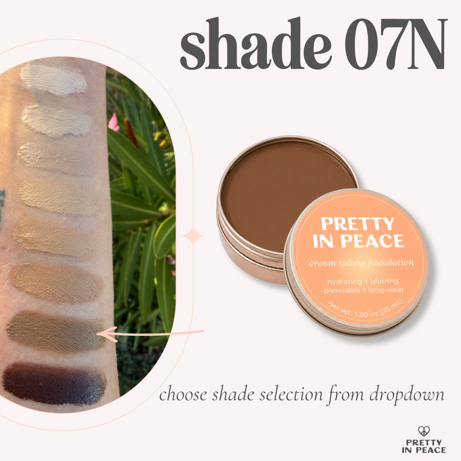 Tallow Cream Foundation Medium to Full Coverage 1.20 oz
