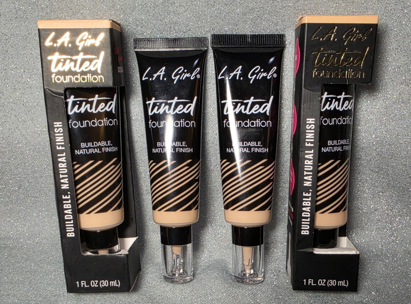 Lot Of 4~L.A. Girl Tinted Foundation GLM756 Porcelain Buildable Natural Finish