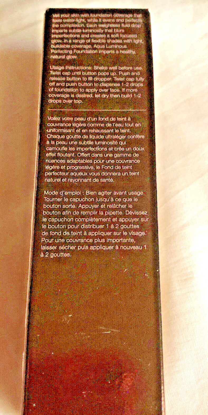 Becca Aqua Luminous Perfecting Foundation Dark Golden Full Size New Boxed SEALED