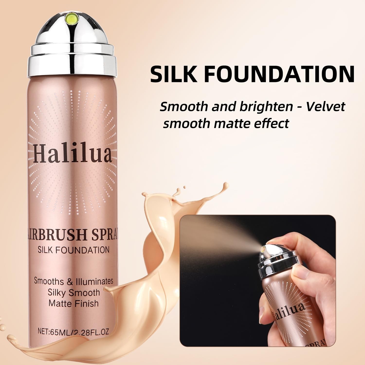 Airbrush Foundation Spray with Brush – Full Coverage Magic Minerals Hydrating