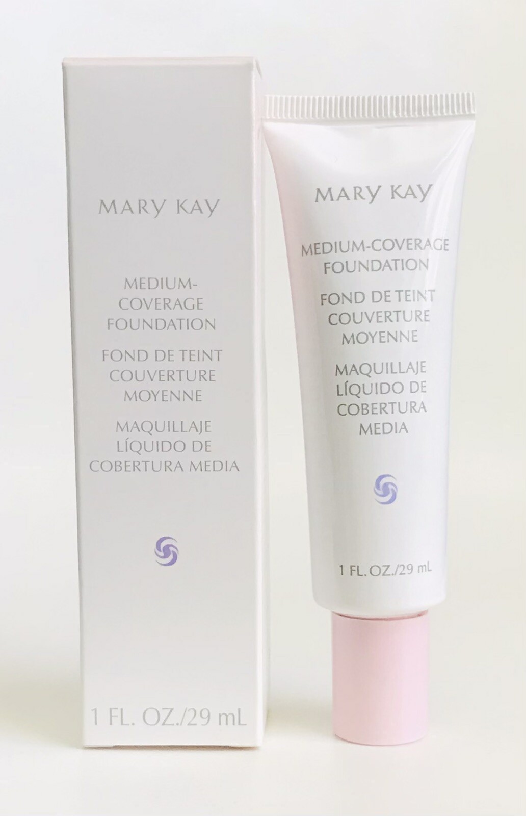 New In Box Mary Kay Medium Coverage Foundation Beige 304 Normal/Oily -Pink Cap