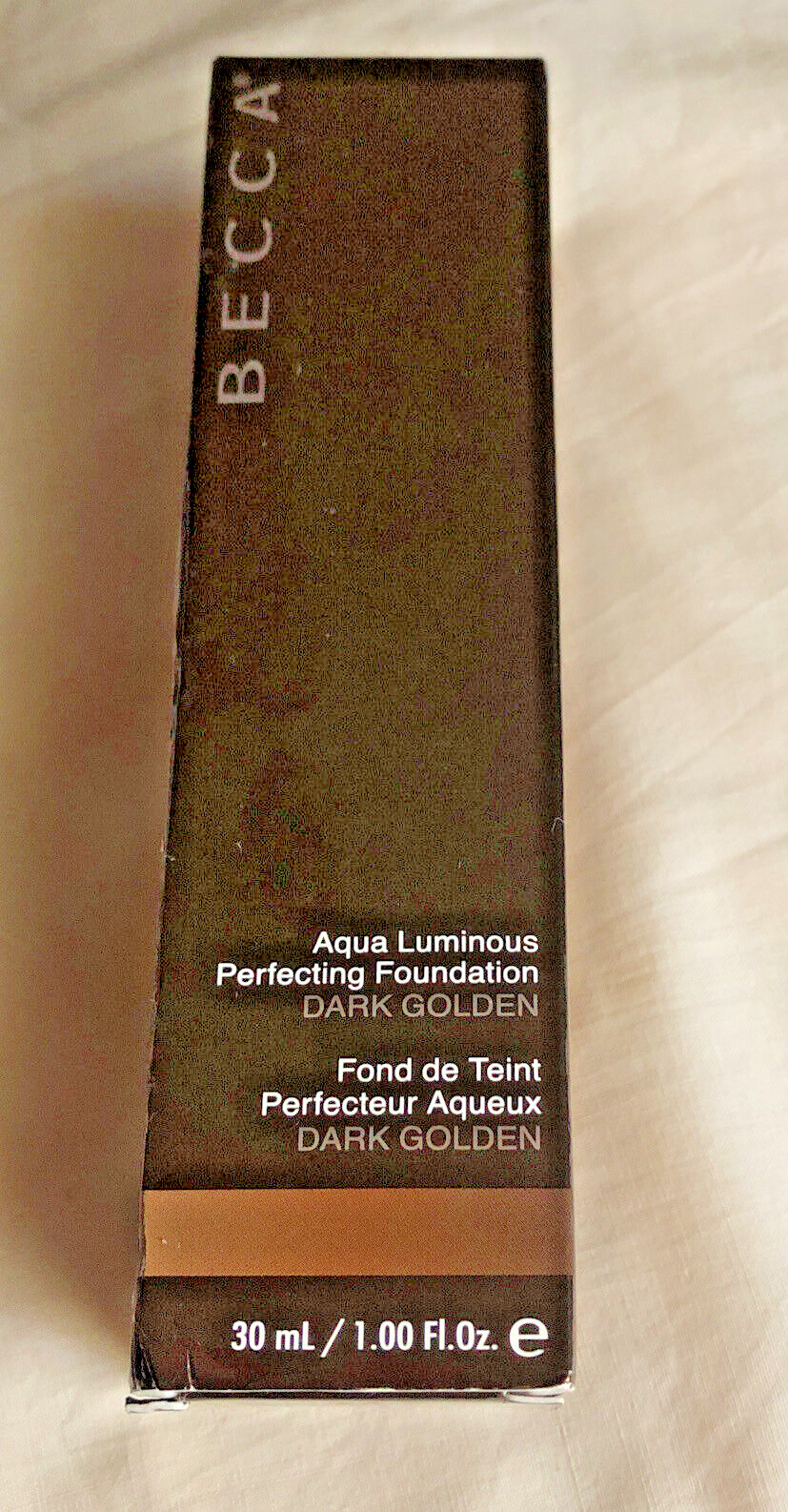 Becca Aqua Luminous Perfecting Foundation Dark Golden Full Size New Boxed SEALED