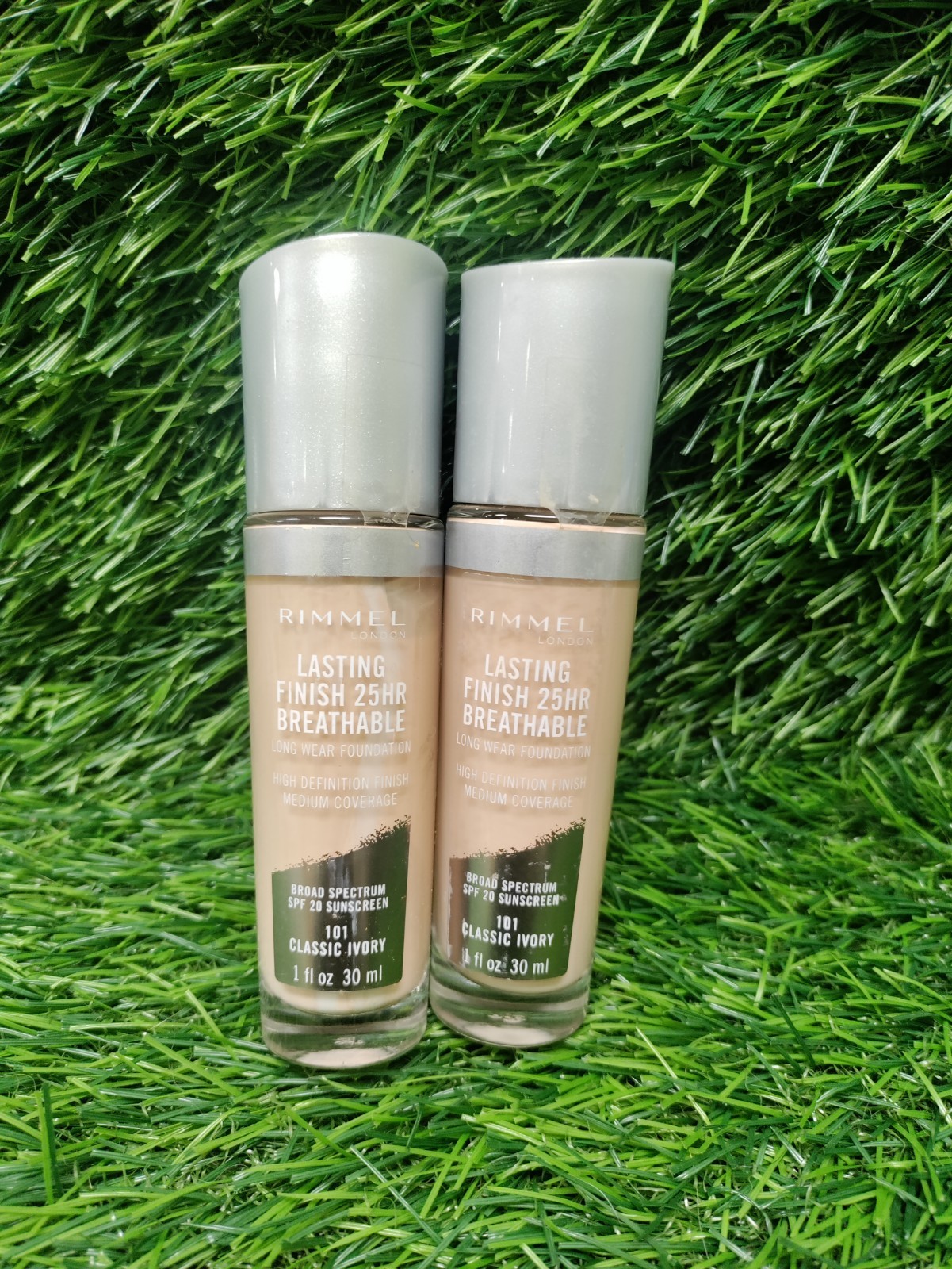2 Rimmel Lasting Finish Breathable Foundation, 101 Classic Ivory, 1 Fl oz