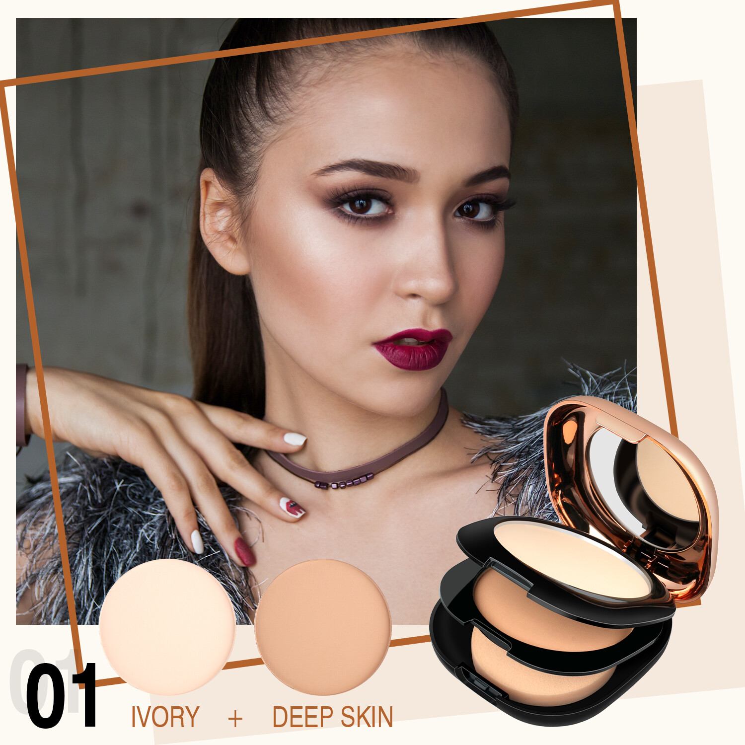 Double-Layer Pressed Powder Foundation – Strong Coverage & Long-Lasting Wear USA