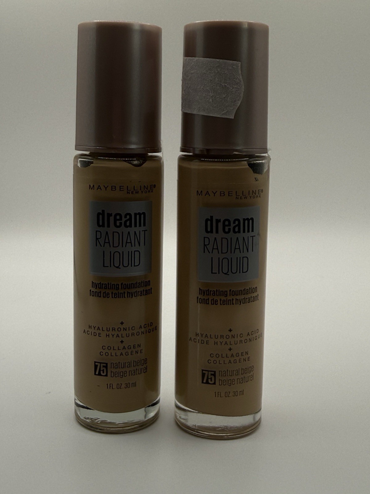 2 Maybelline Dream Radiant Liquid Foundation 75 Natural Beige-Not Sealed