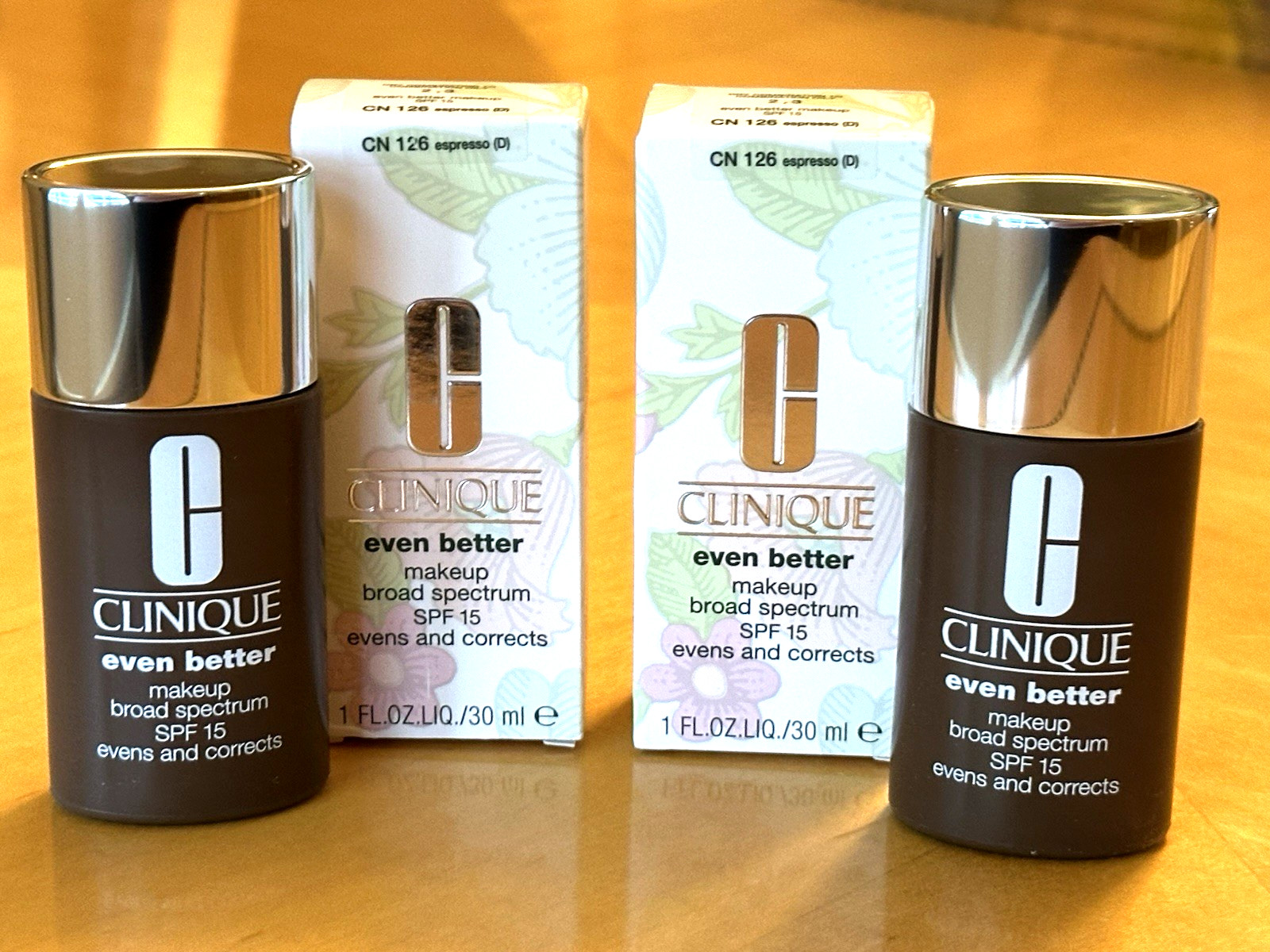 Clinique Even Better Broad Spectrum Makeup (CN 126 Espresso) 1oz SPF 15 Lot of 2