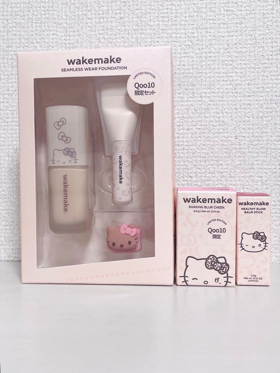 Wakemake Hello Kitty Heisei Gal Edition Makeup Set Foundation, Blush, Lipstick