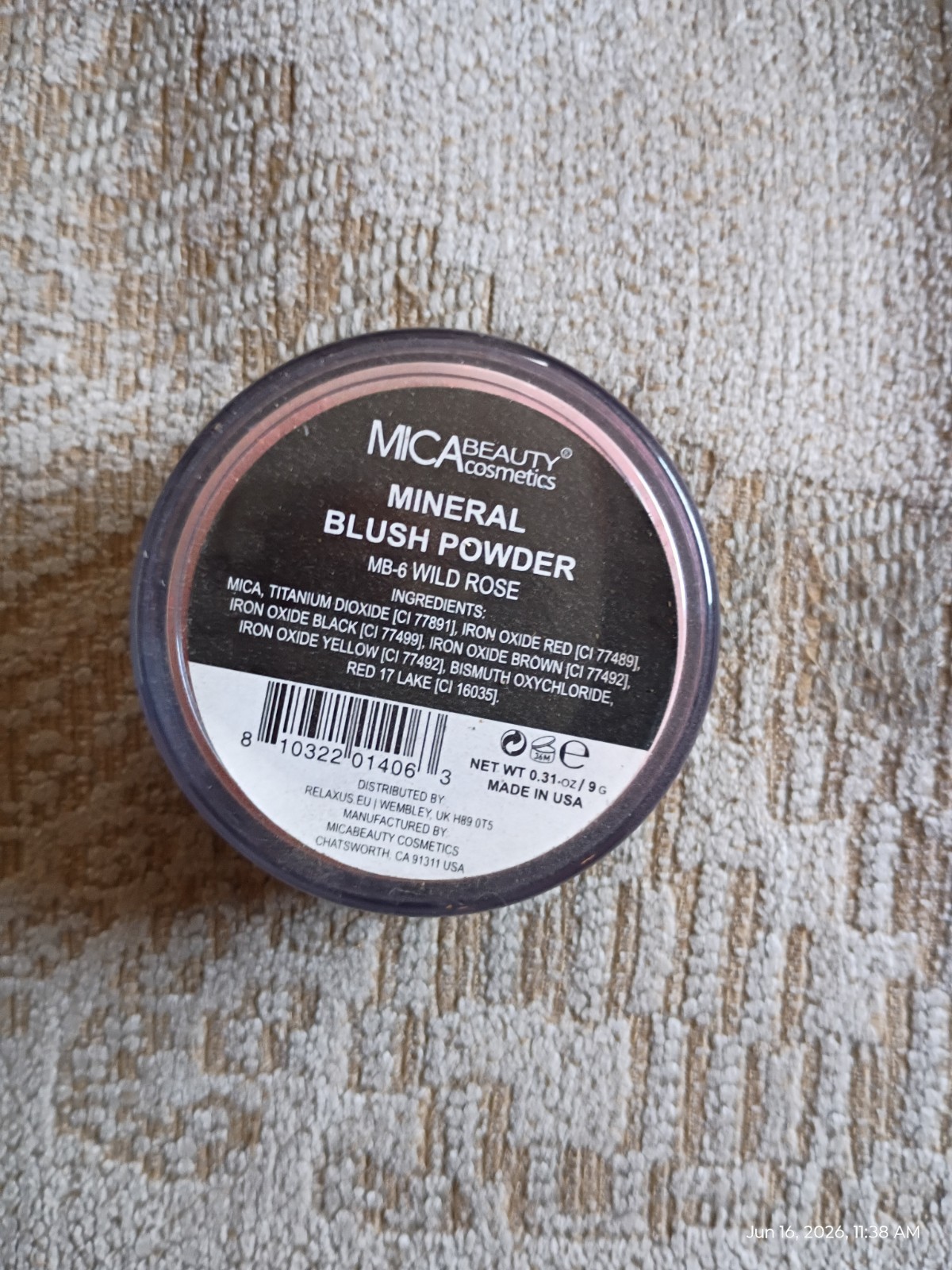 Mica Beauty Mineral blush powder MB-6 wild rose