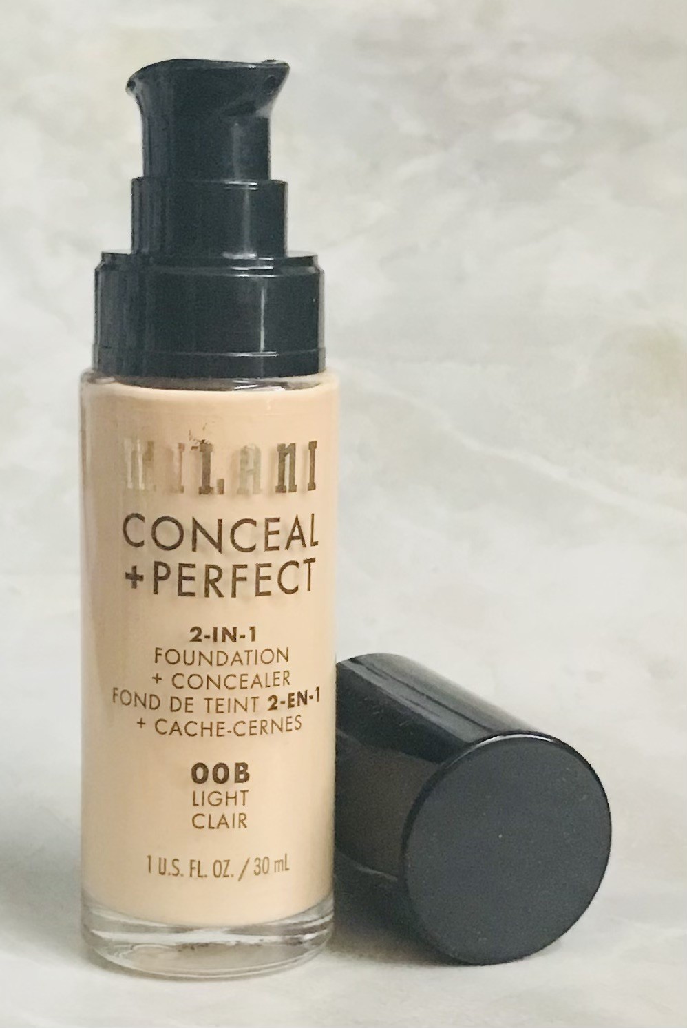 New Milani Conceal Perfect 2-in-1 Foundation Concealer 00B Light 1 fl oz
