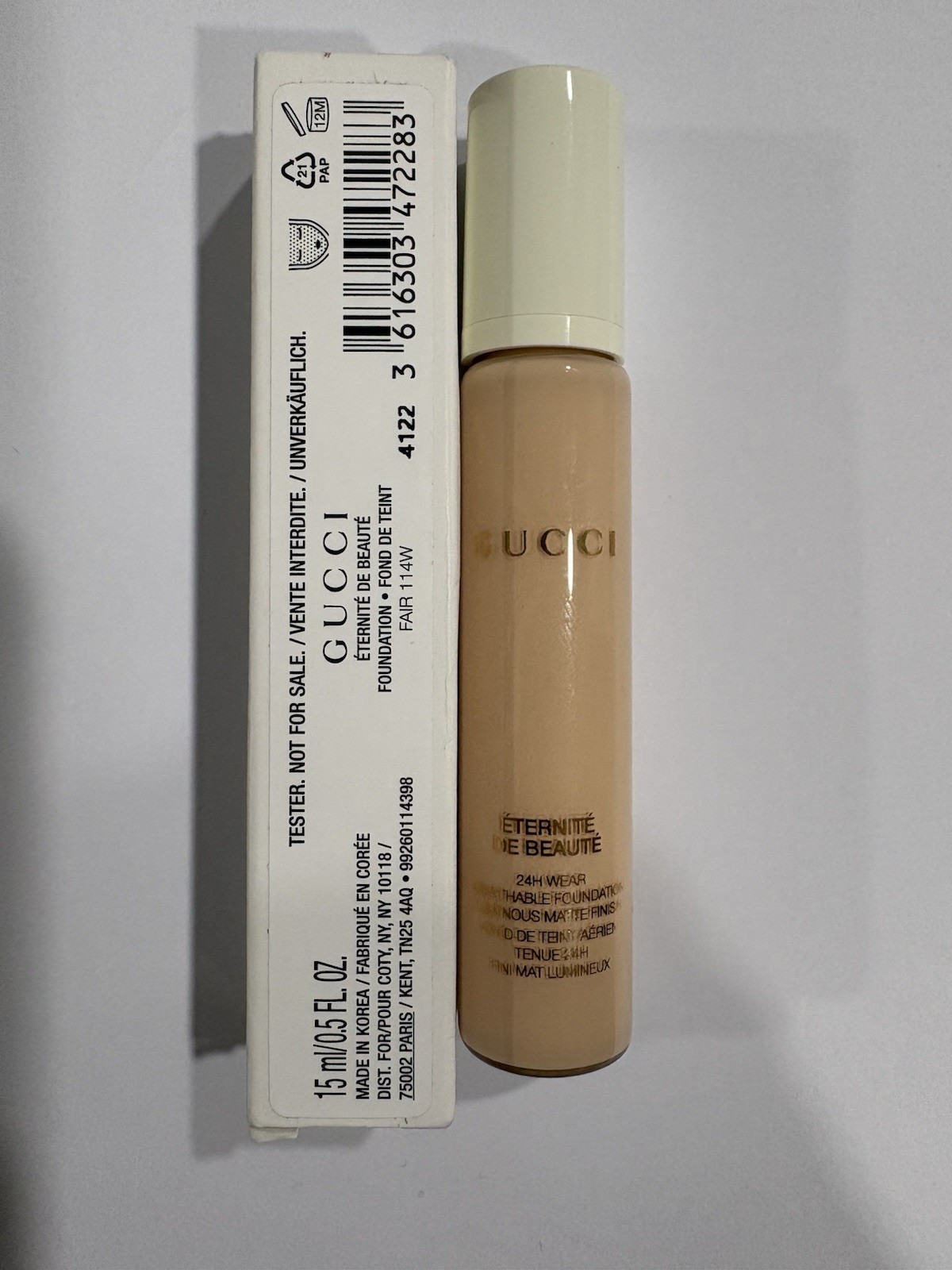 Gucci Éternité De Beauté Foundation Tester 132W Fair 15ml / 0.5oz New