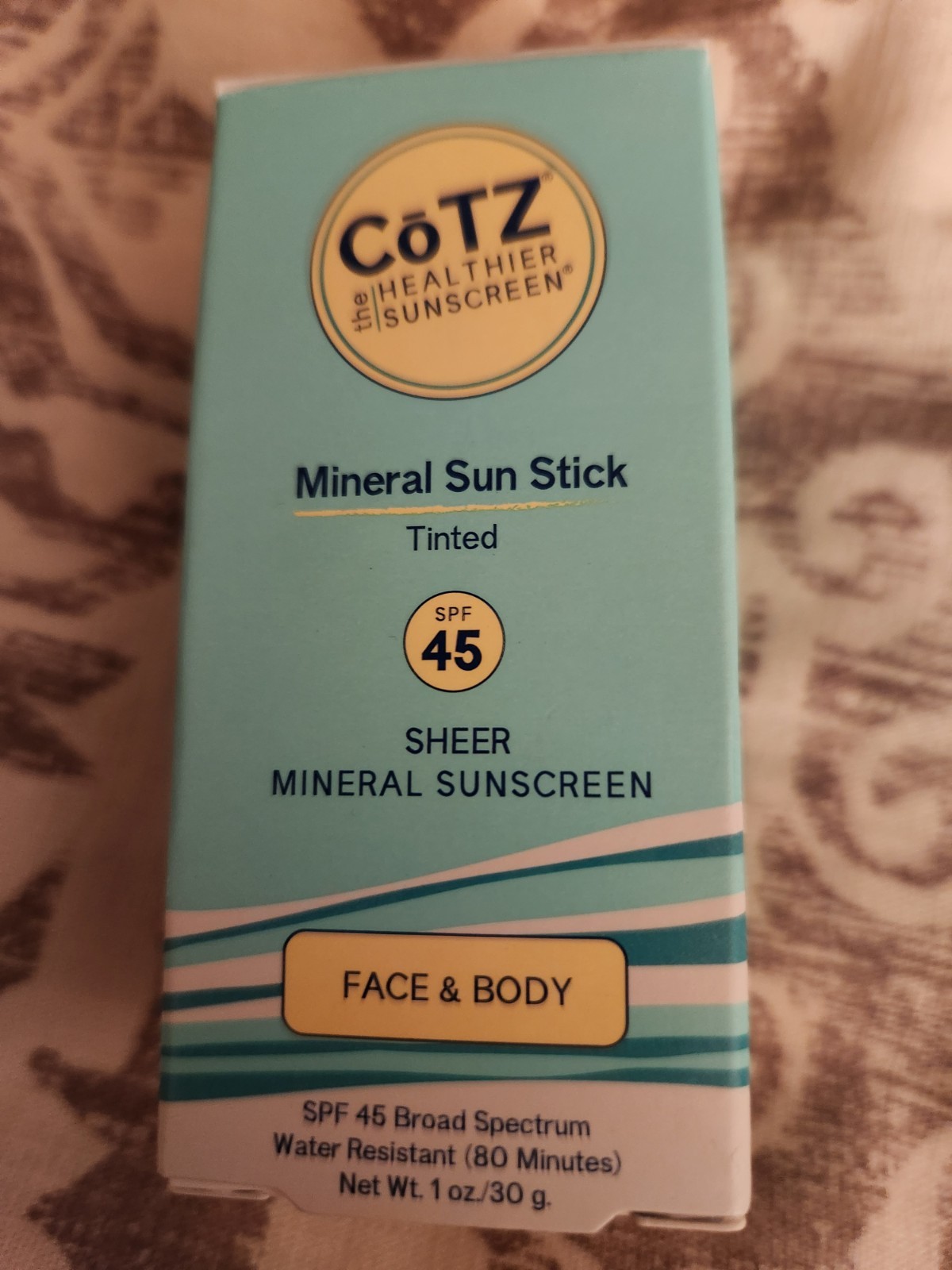 COTZ Mineral Sun Stick Tinted Sheer Sunscreen SPF 45 Face & Body 1oz / 30g – NIB