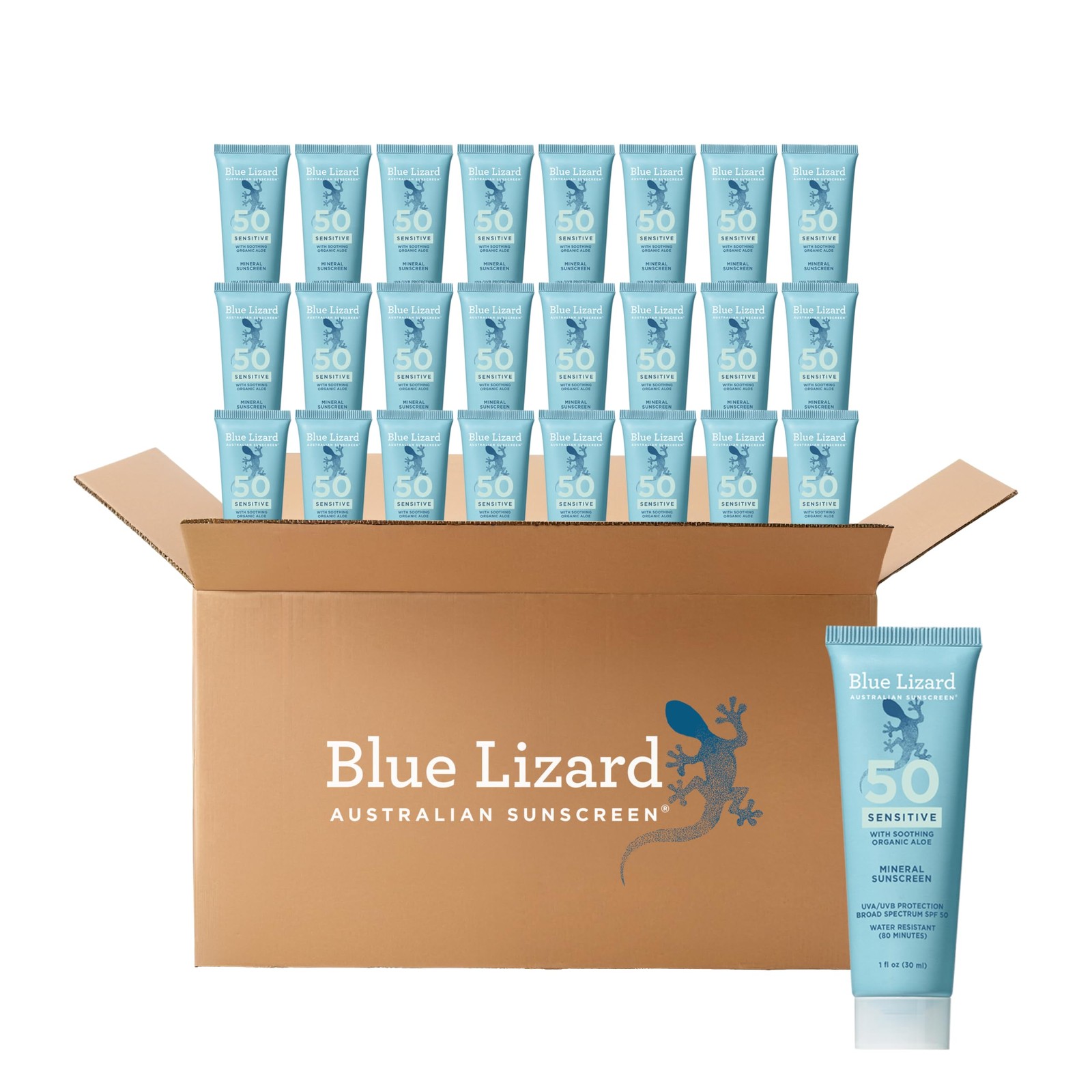 Blue Lizard Sensitive Mineral SPF 50 Sunscreen 1 Fl Oz (Pack of 24),