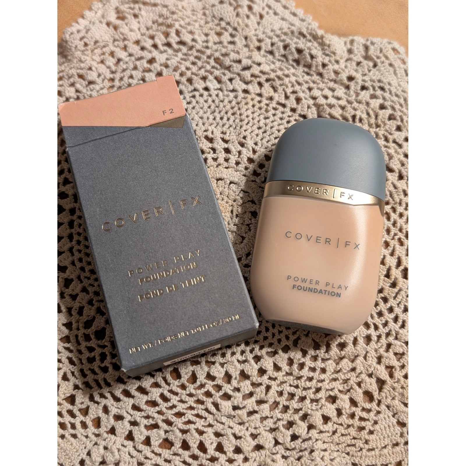 Cover FX Power Play Foundation Shade F2 Full Coverage Matte 1.01 fl oz 30ml New
