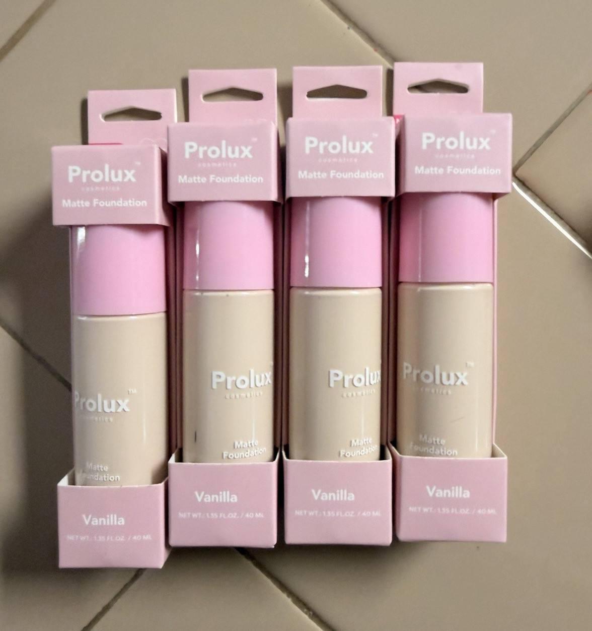 Prolux Matte Foundation Matte Finish, Vanilla Shade, 1.35 fl oz/40 mL 4 Pack