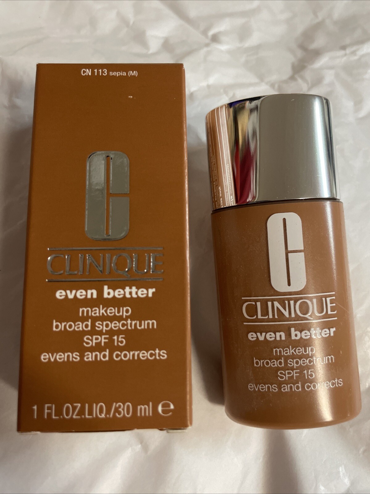Clinique Even Better Makeup SPF 15 CN 113 Sepia – 1 fl oz NIB
