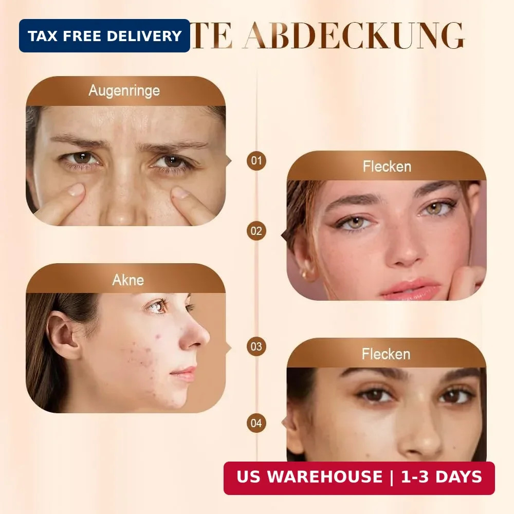 Color Changing Foundation for Mature Skin, Concealer Cover Cream, Lightweight Li