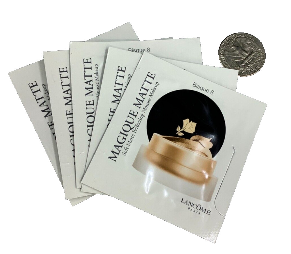 X5 Lancome Magique Matte Perfecting Mousse Makeup Bisque 8 Samble Size 0.034 oz