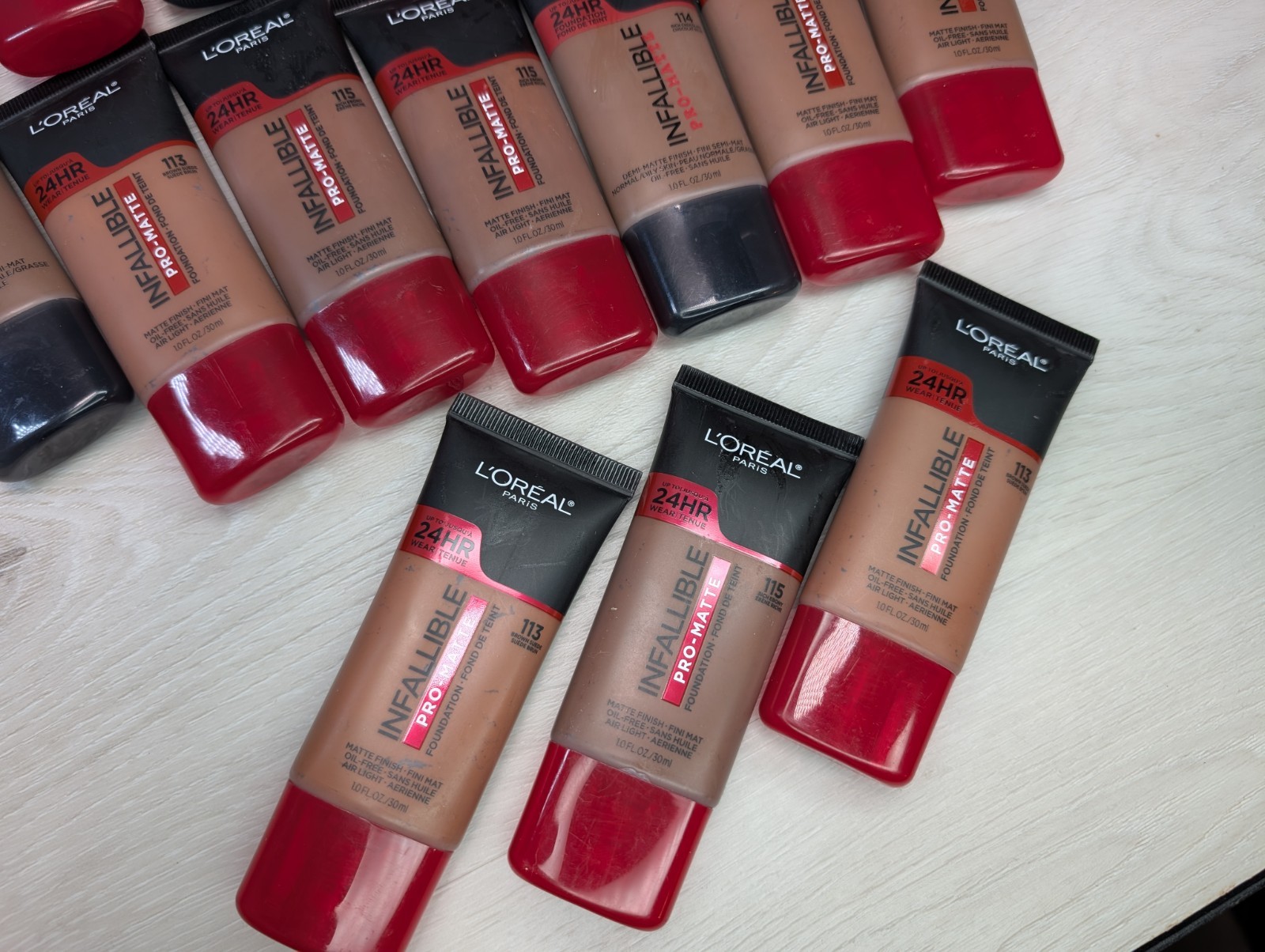 (LARGE LOT – 17) L’Oréal Paris Infallible Pro Matte Foundation 1.0 FL.OZ. Tubes