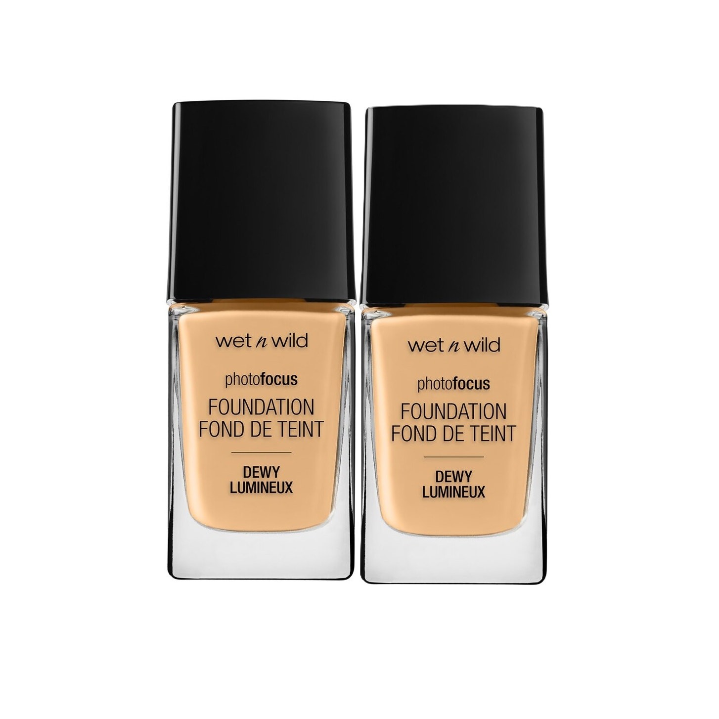 New 2 Pack Wet n Wild BUFF BISQUE Photo Focus Dewy Liquid Foundation Makeup