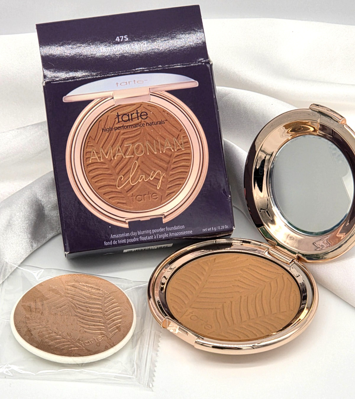 Tarte Amazonian Clay Blurring Powder Foundation – 0.28 oz / 8 g – 47S Tan Deep