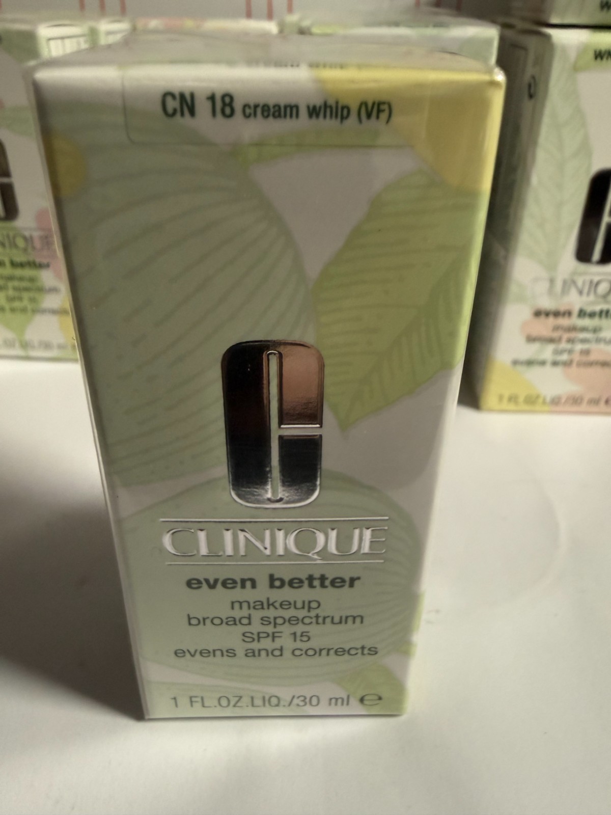 Clinique Even Better Makeup Broad Spectrum SPF 15, CN 18 CREAM WHIP, 1 fl oz NIB