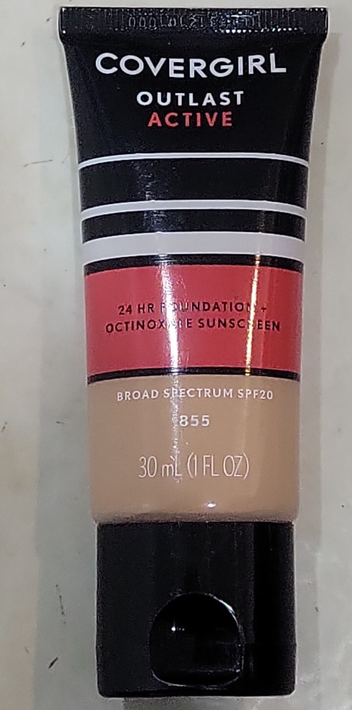 Covergirl Outlast Active 24 hr Foundation 855 Soft Honey Liquid 30 ML (1 OZ).