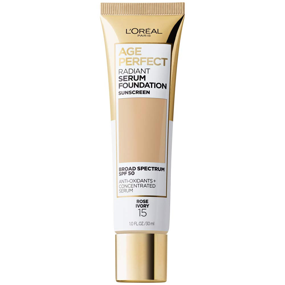 L’Oréal Paris Age Perfect Radiant Serum Foundation with SPF 50, Rose Ivory, 1 Ou