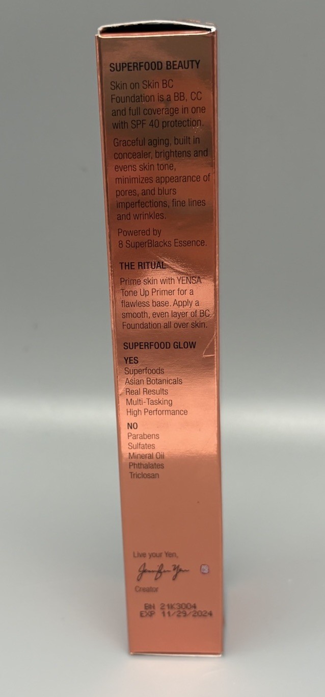 NIB Yensa Beauty Skin on Skin BC Foundation MEDIUM GOLDEN 1 fl oz / 32ml NIB