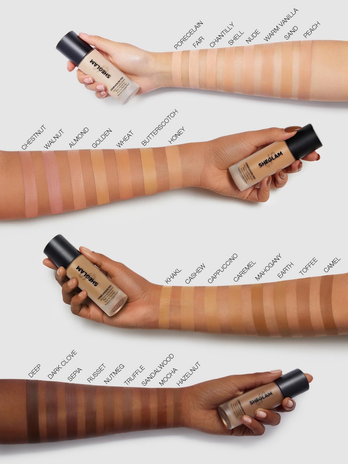 SHEGLAM Full Coverage Foundation Makeup Long Lasting Waterproof Matte Dewy