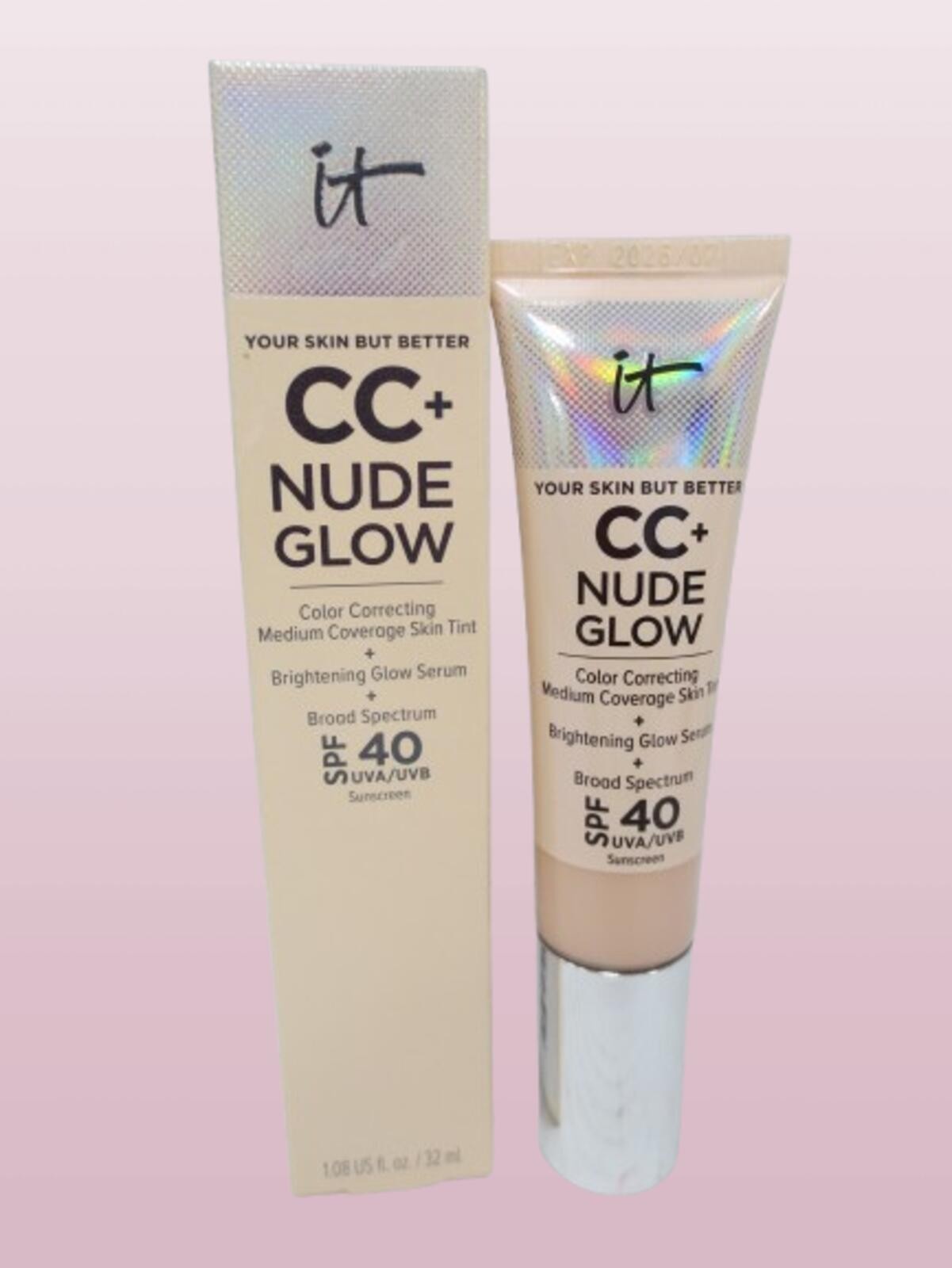 IT COSMETICS CC+ NUDE GLOW COLOR CORRECTING FAIR PORCELAIN 1.08 OZ EXP: 07/2026
