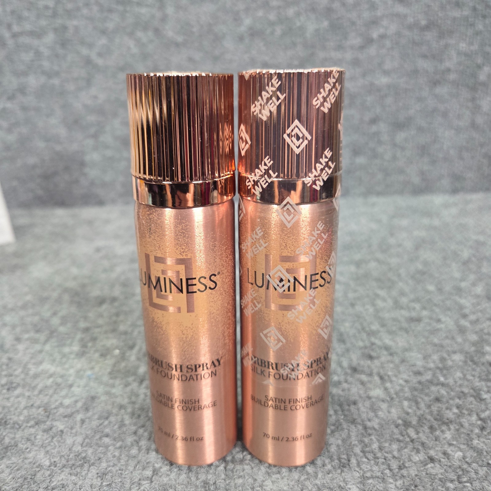 2 Luminess Airbrush Spray Silk Foundation & Buffing Brush Kit Medium Warm 050
