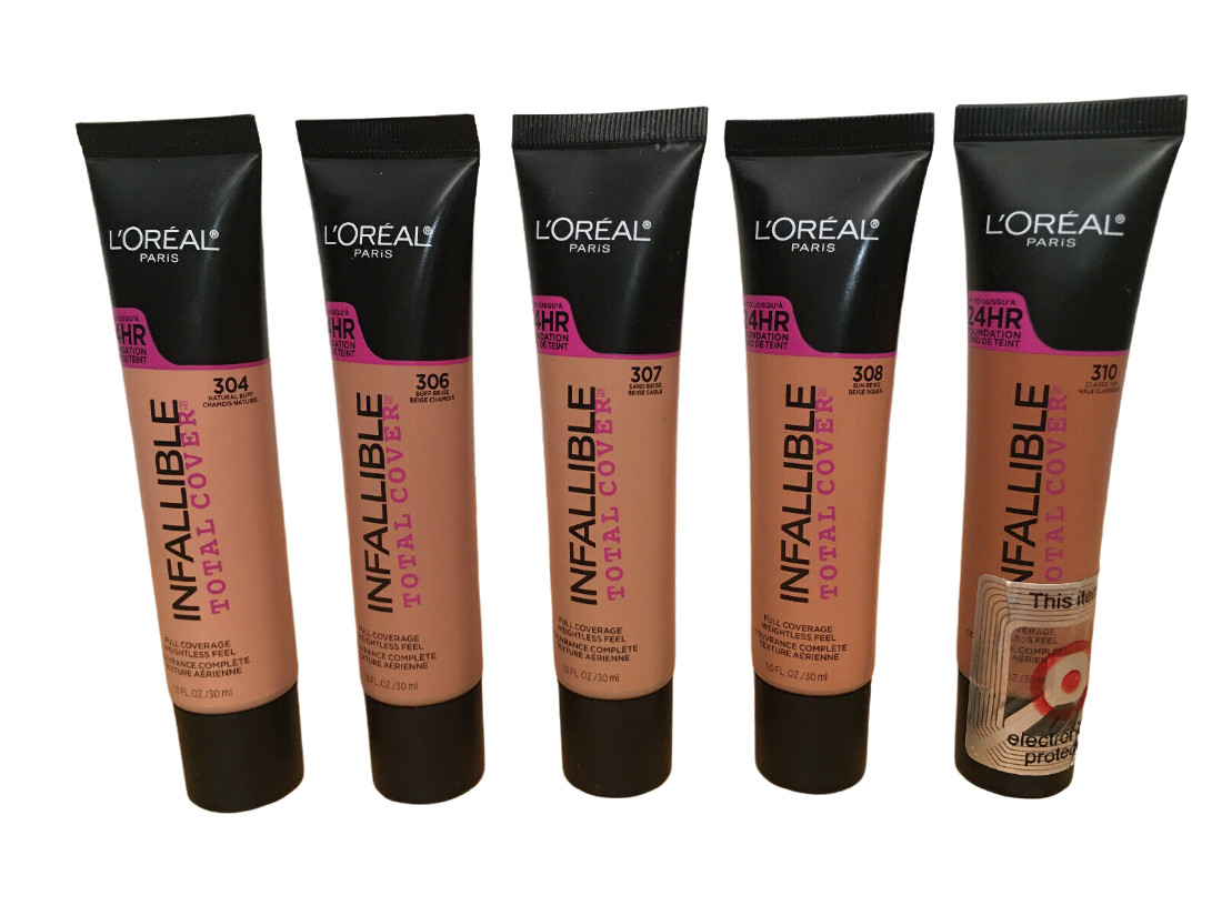 L’Oreal Paris Infallible Total Cover Foundation 1 oz. Tube Choose From 5 Colors