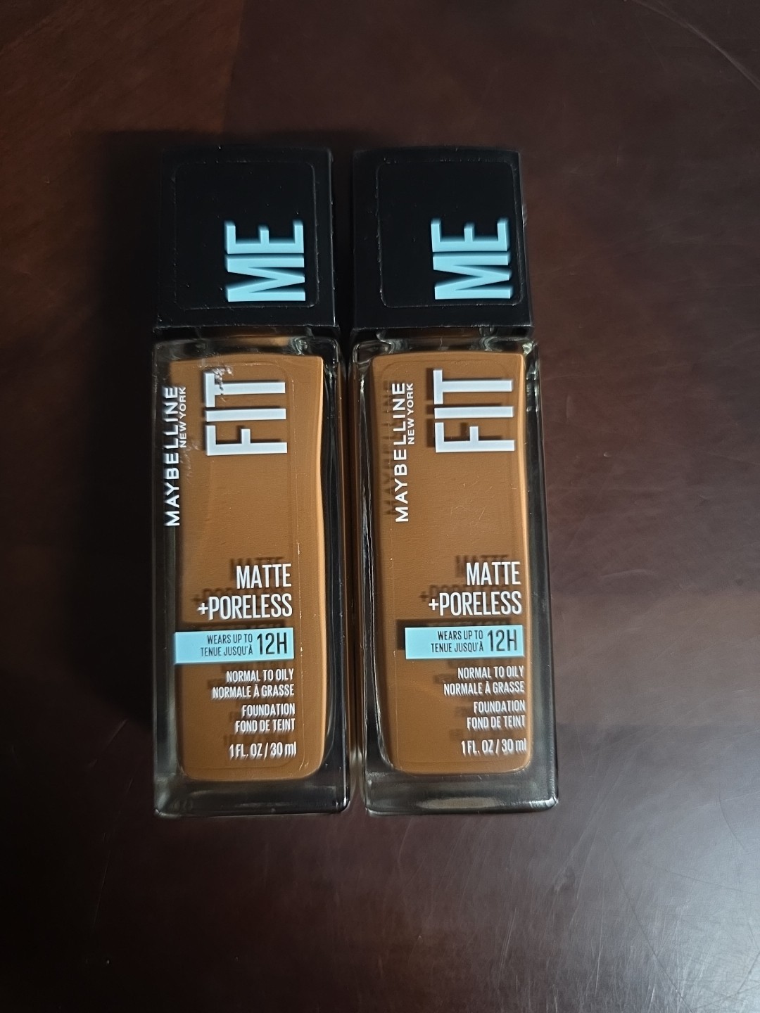 New (2) Maybelline Fit Me! Matte+Poreless #368 Deep Golden Liquid Foundation