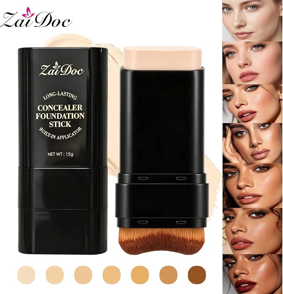 Foundation Stick Concealer Full Coverage Makeup w/ Built In Brush Shade 05