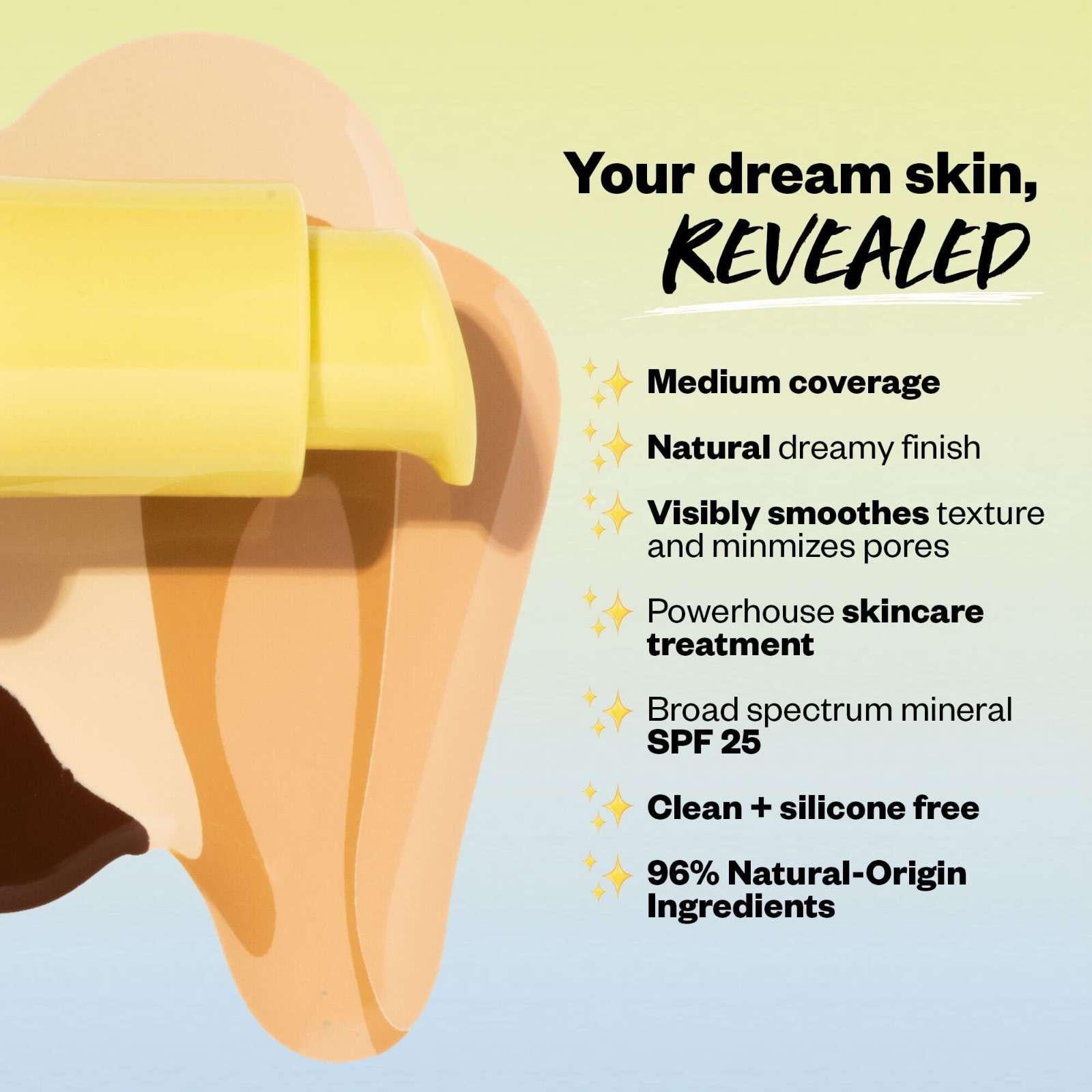 Liquid Foundation SPF 25 – Medium Buildable Coverage, Hydrating Glow, Very Light